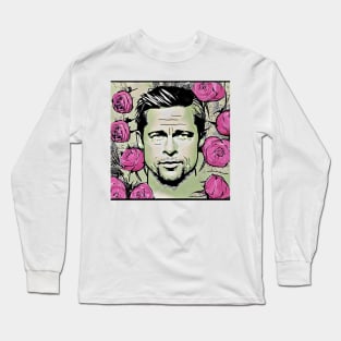 Face of Brad with roses Long Sleeve T-Shirt